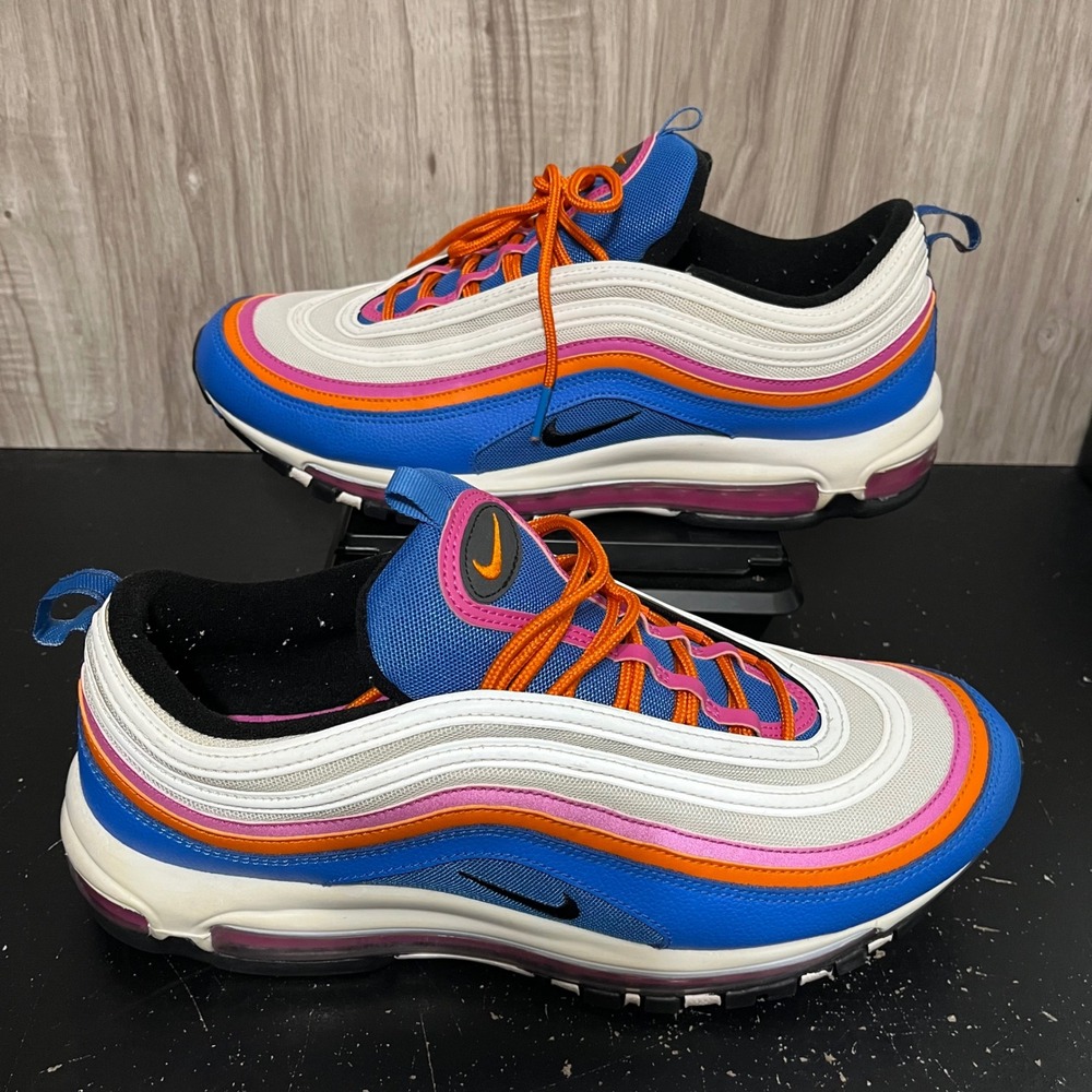 Nike Air Max 97 Active Fuchsia White Orange Men's Size 13 CW6992-100 Multicolor - Picture 2 of 10